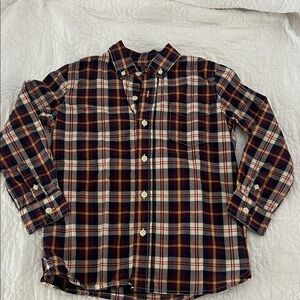 GAP Kids Plaid Button Down Shirt - Red, Blue, White